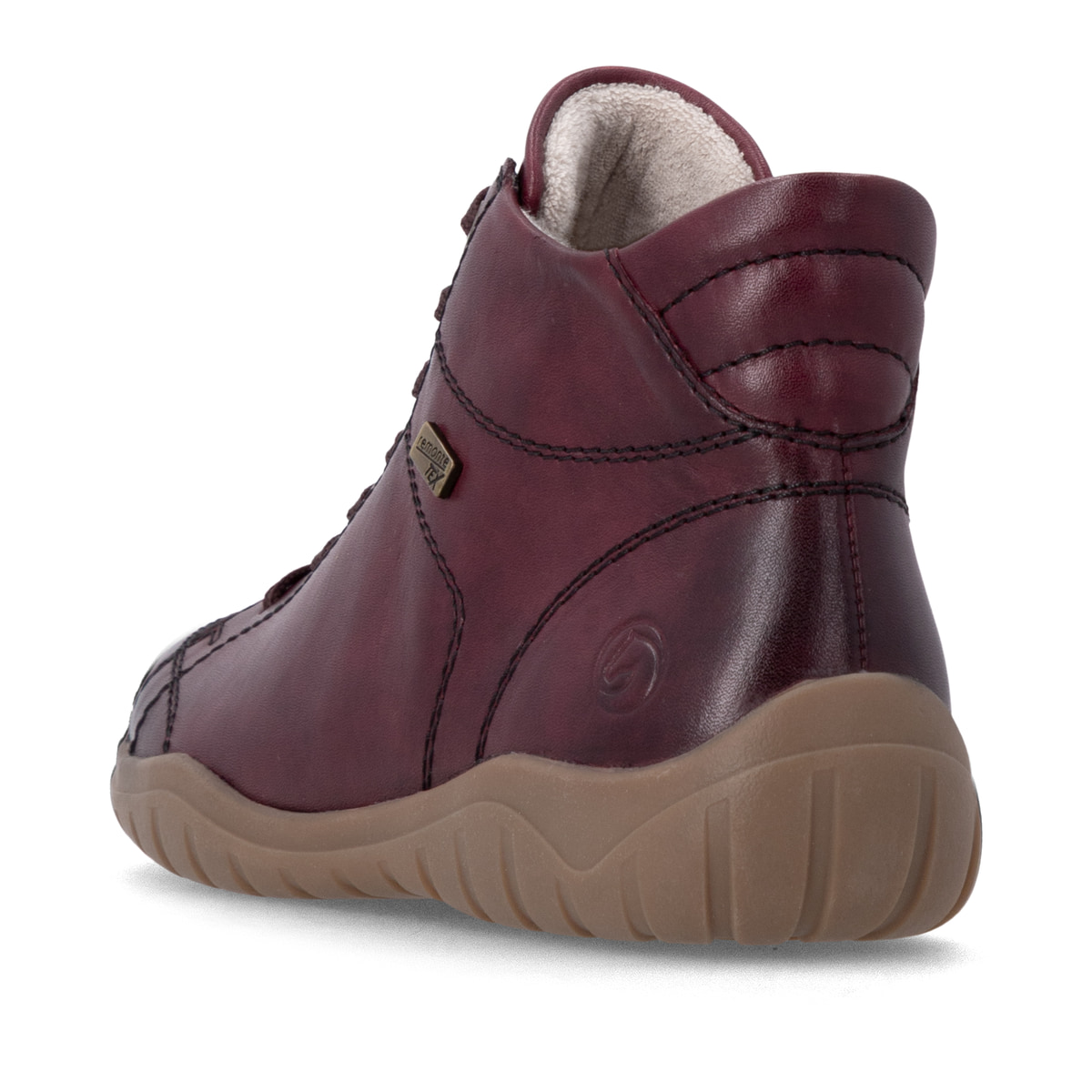 Bottes à lacets remonte rouges femmes D3T70-35 avec membrane remonteTEX. Chaussure vue de l'arrière.