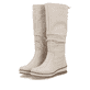 
Schneeweiße remonte Damen Hochschaftstiefel R8475-80 mit einer flexiblen Profilsohle. Schuhpaar schräg.