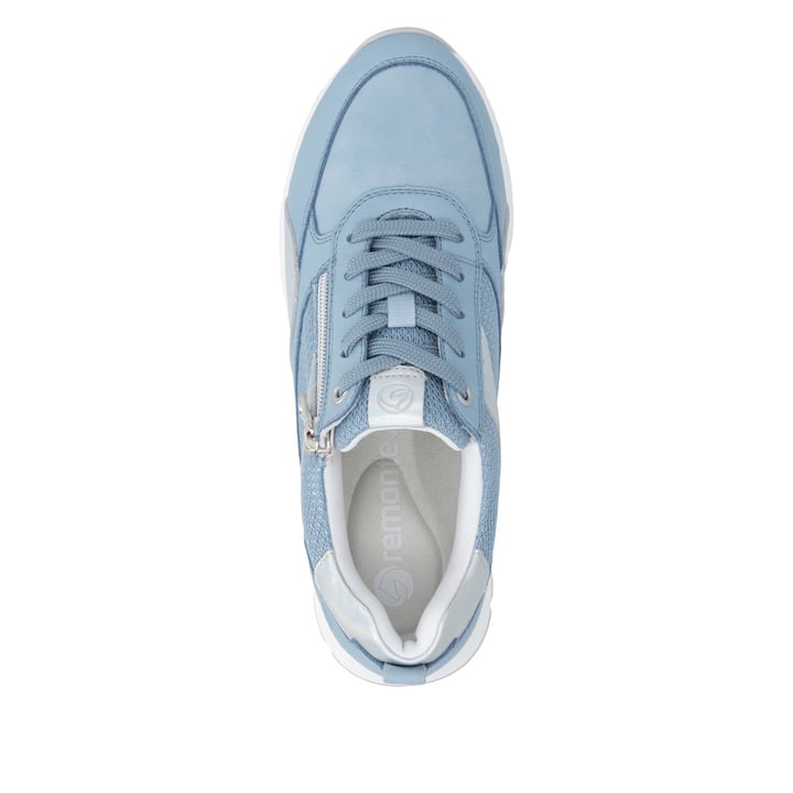 Blauweiße remonte Damen Sneaker D2G11-12 mit Reißverschluss sowie Komfortweite G. Schuh von oben.