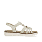 Beige vegane remonte Riemchensandalen D2073-60 mit einem Gummizug. Schuh Innenseite.