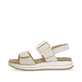 Vanillebeige remonte Damen Riemchensandalen D1J53-60 mit einem Klettverschluss. Schuh Außenseite.