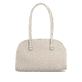 Sac à main remonte Q0768-60 beige avec poignées de transport avec perles décoratives et fermeture éclair. Arrière.