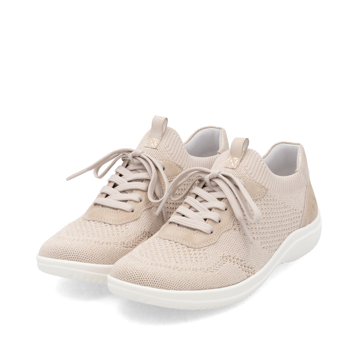 Rosane remonte Damen Slipper D1E05-31 mit einem Gummizug sowie Komfortweite G. Schuhpaar seitlich schräg.