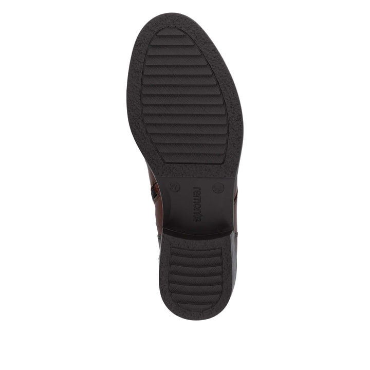 Braune remonte Damen Stiefeletten D0F82-22 mit einem Reißverschluss. Schuh Laufsohle.