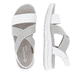 Graphitgraue remonte Damen Riemchensandalen D1J50-80 mit einem Elastikeinsatz. Schuh von oben, liegend.