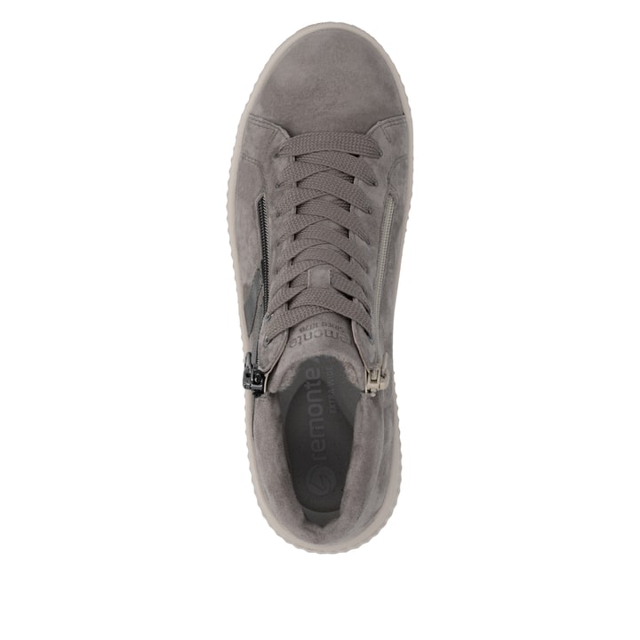Baskets basses remonte grises femmes D3E70-42 avec membrane remonteTEX. Chaussure vue de dessus.