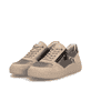 Beige-bronzene remonte Damen Sneaker D3E05-90 mit der ultraleichten lightsole+. Schuhpaar seitlich schräg.