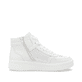 Weiße remonte Damen Sneaker High D0J70-84 mit einem Reißverschluss. Schuh Innenseite.