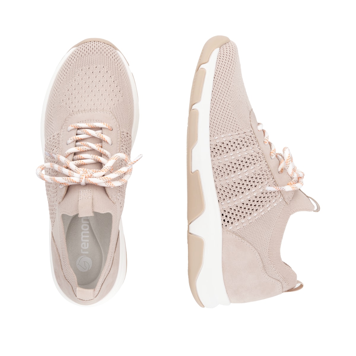 Rosane remonte Damen Slipper D1S05-31 mit einem Gummizug sowie Komfortweite G. Schuh von oben, liegend.