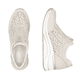Beige remonte Damen Sneaker Low D0T15-60 mit Reißverschluss sowie Extraweite H. Schuh von oben, liegend.