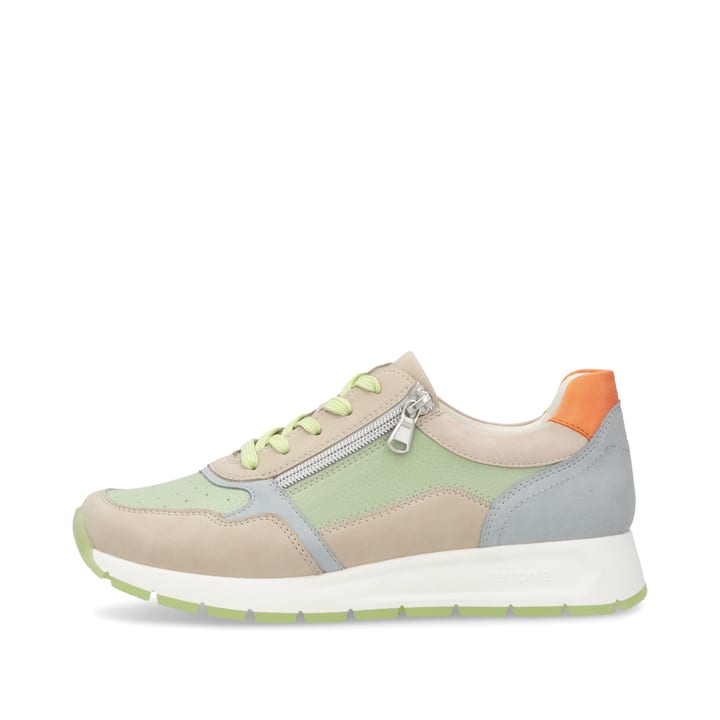 Grüne remonte Damen Sneaker Low D2G00-52 mit Reißverschluss sowie Komfortweite G. Schuh Außenseite.