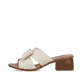 Beige remonte Damen Pantoletten R8759-60 mit einem Gummizug sowie leichter Sohle. Schuh Außenseite.