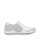 Silberweiße remonte Damen Slipper R1428-80 mit einem Reißverschluss. Schuh Innenseite.