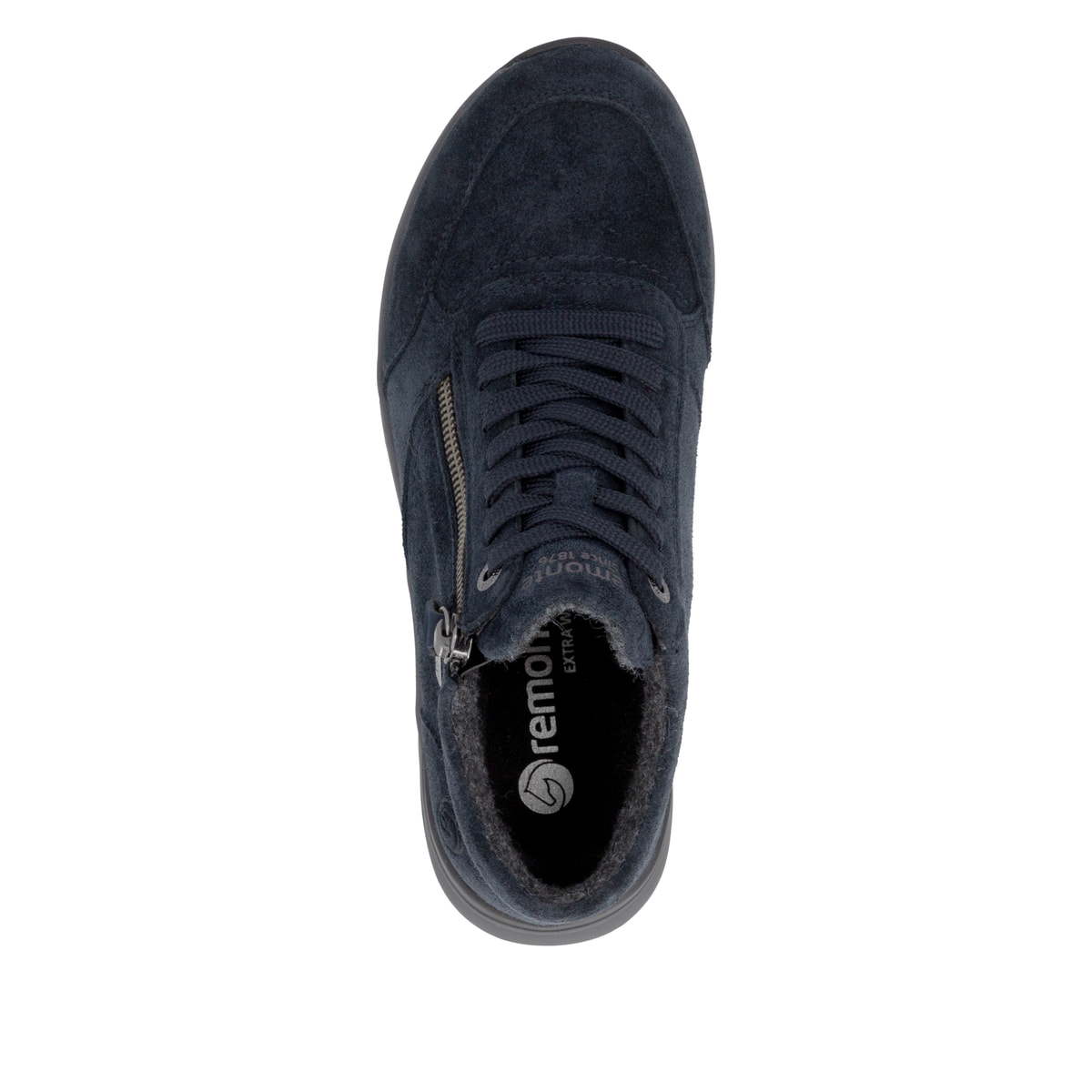 Dunkelblaue remonte Damen Sneaker D3V71-14 mit wasserabweisender TEX-Membran. Schuh von oben.