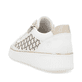 Weiße remonte Damen Sneaker Low D2E03-80 mit Reißverschluss sowie Komfortweite G. Schuh von hinten.