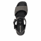Schwarze remonte Riemchensandaletten D1K51-04 mit einem Klettverschluss. Schuh von oben.