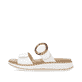 Weiße remonte Damen Pantoletten D3J51-80 mit trendiger Schnalle. Schuh Außenseite.