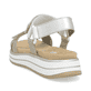 Metallische remonte Riemchensandalen D1J57-90 mit einem Klettverschluss. Schuh von hinten.