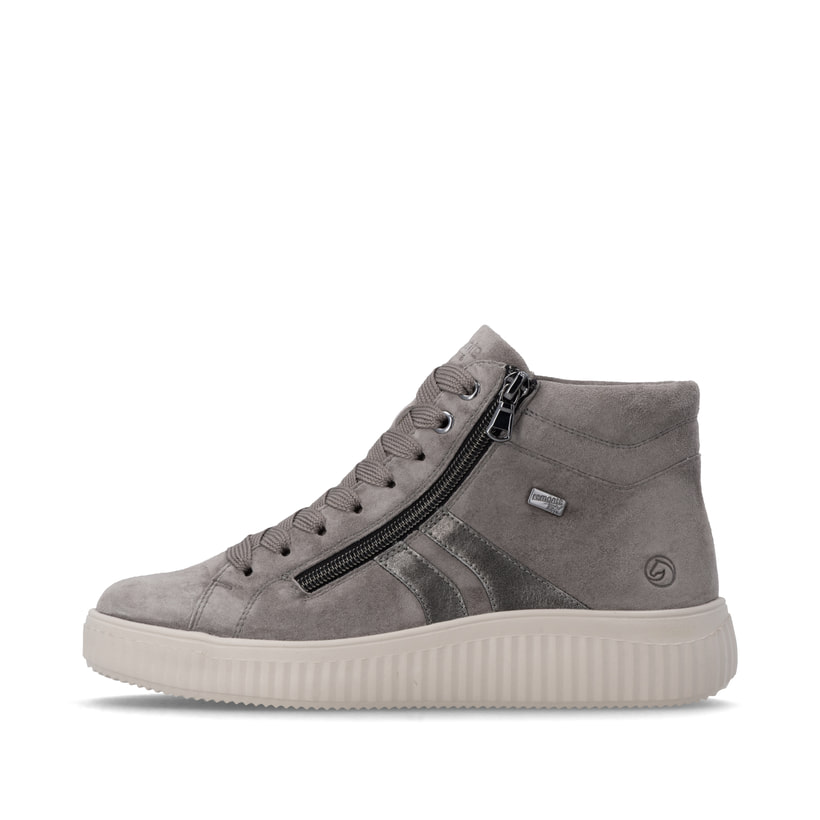 Baskets basses remonte grises femmes D3E70-42 avec membrane remonteTEX. Côté extérieur de la chaussure.