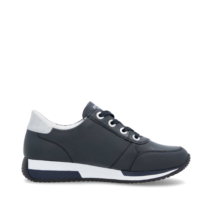 Blaue remonte Damen Sneaker Low D0H11-14 mit einem Reißverschluss. Schuh Innenseite.