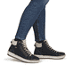 Schwarze remonte Damen Schnürstiefel D0770-03 mit wasserabweisender TEX-Membran. Schuh am Fuß.