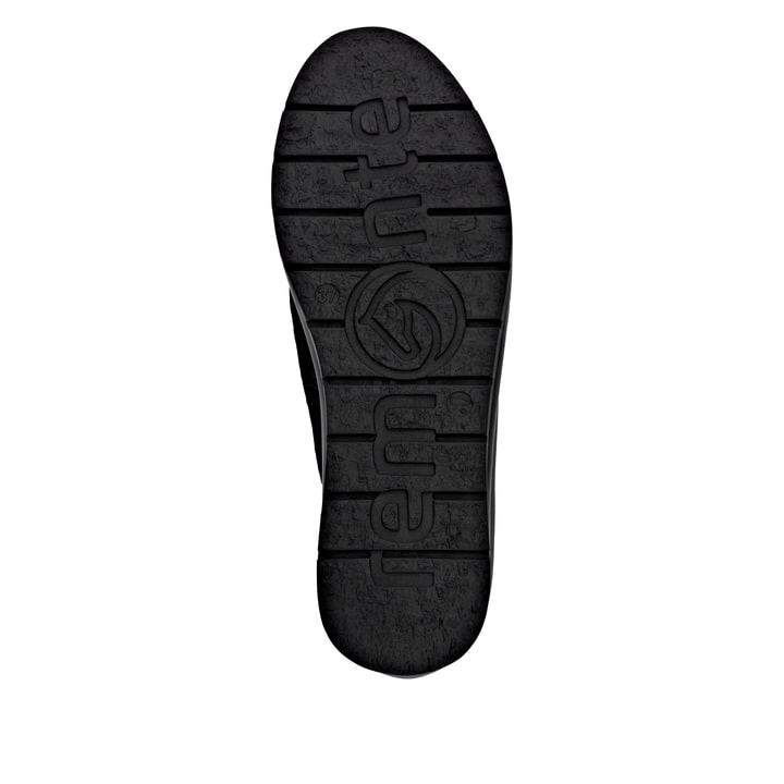 Schwarze remonte Damen Schnürstiefel R0773-05 mit einem Reißverschluss. Schuh Laufsohle.