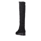 Bottes cuissardes remonte noires femmes D3U70-00 avec fermeture éclair. Chaussure vue de l'arrière.