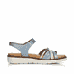 Blaue vegane remonte Riemchensandalen D2058-12 mit einem Klettverschluss. Schuh Innenseite.
