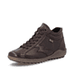 Braun-bronzene remonte Damen Schnürstiefel R1454-26. Schuh seitlich schräg.