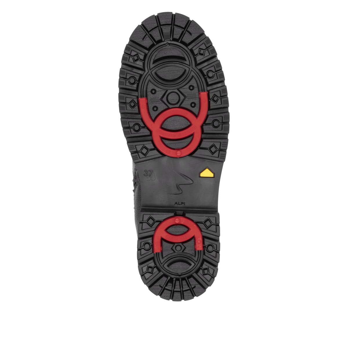 Nachtschwarze remonte Damen Schnürstiefel D9381-00 mit Flip-Grip Sohle. Schuh Laufsohle.