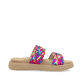 Mehrfarbige vegane remonte Damen Pantoletten D2N52-90 mit einem Gummizug. Schuh Innenseite.