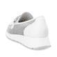 Weiße remonte Damen Loafer D2G02-80 mit einem Gummizug sowie der Komfortweite G. Schuh von hinten.