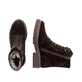 Dunkelbraune remonte Damen Schnürstiefel D4B70-25. Schuh von oben, liegend.
