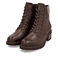 Braune remonte Damen Stiefeletten D1A70-24 mit wasserabweisender TEX-Membran. Schuhpaar seitlich schräg.