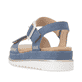 Blaue remonte Riemchensandalen D3P53-14 mit trendiger Schnalle. Schuh von hinten.