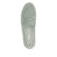 Mintgrüne remonte Damen Slipper D1C05-52 mit Elastikeinsatz sowie Komfortweite G. Schuh von oben.
