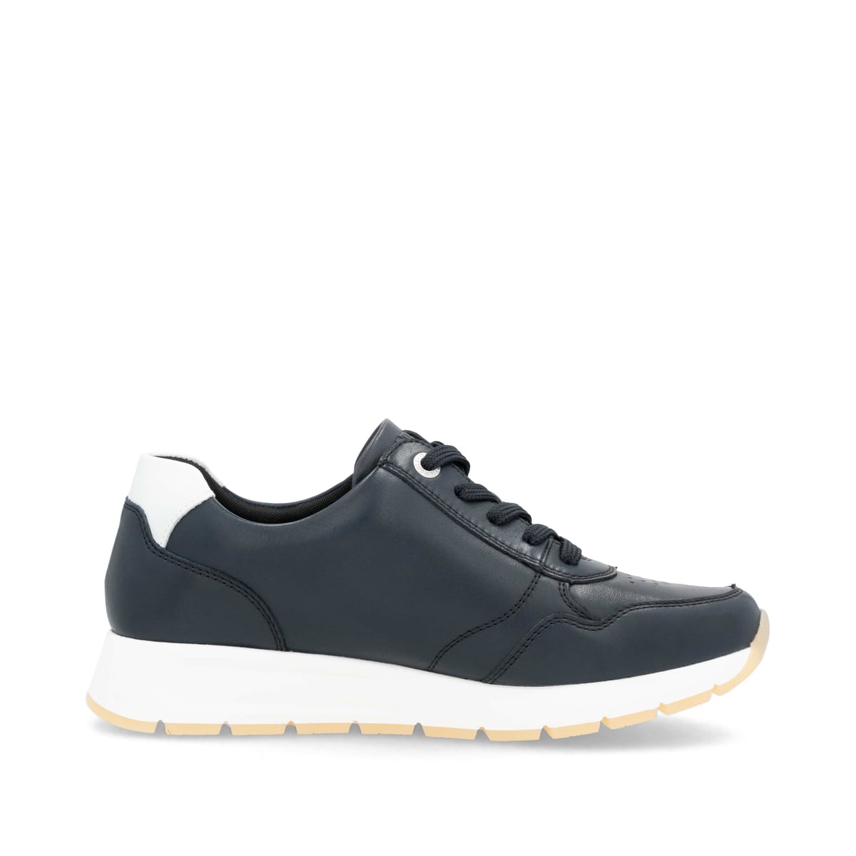 Blaue remonte Damen Sneaker Low D2G01-14 mit Reißverschluss sowie Komfortweite G. Schuh Innenseite.