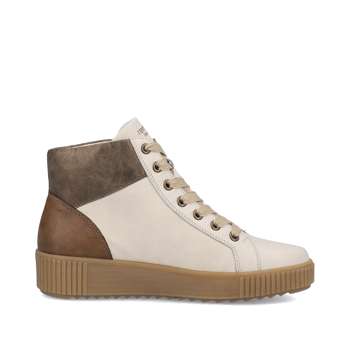 Sternenweiße remonte Damen Schnürstiefel R7997-80 mit Schnürung und Reißverschluss. Schuh Innenseite