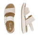 Vanillebeige remonte Damen Riemchensandalen D1J53-60 mit einem Klettverschluss. Schuh von oben, liegend.
