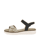 Beige remonte Riemchensandalen D2049-63 mit einem Klettverschluss. Schuh Außenseite.