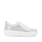 Silberne remonte Damen Sneaker Low D1C03-81 mit Schnürung sowie Komfortweite G. Schuh Innenseite.