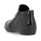 Schwarze remonte Damen Kurzstiefel R7674-04 mit einem Reißverschluss. Schuh von hinten.