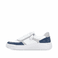 Chaussures à lacets remonte blanches femme D3E05-80 avec fermeture éclair. Côté extérieur de la chaussure.