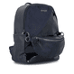 Sac à dos remonte Q0533-14 en bleu avec une poignée pour l'attacher à la poignée de valise et un sac banane amovible. Côté gauche.