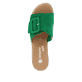 Smaragdgrüne remonte Damen Pantoletten D0N56-52 mit Klettverschluss. Schuh von oben.