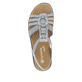 Babyblaue vegane remonte Damen Riemchensandalen D2073-12 mit Elastikeinsatz. Schuh von oben.