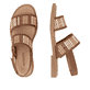 Sandales à lanières remonte marron vegan pour femme D3646-24. Chaussure vue de dessus, couchée.