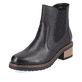 
Mitternachtsschwarze remonte Damen Chelsea Boots D1A71-01 mit einer Profilsohle. Schuh seitlich schräg