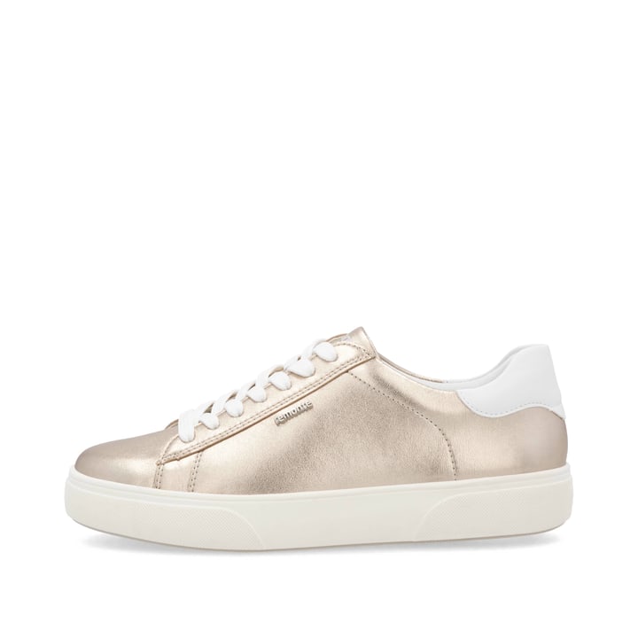 Metallische remonte Damen Sneaker Low D2J00-90 mit einer Schnürung. Schuh Außenseite.