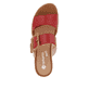 Kirschrote remonte Damen Pantoletten D3068-33 mit Klettverschluss. Schuh von oben.